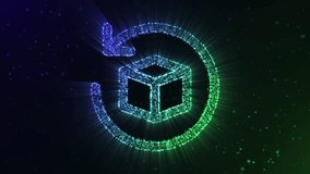 This digital illustration showcases a 3d cube encased within a circular arrow. It symbolizes various concepts like update, refresh, and rotation. - Powered by Shutterstock - Get 15% off with code: PIKWIZARD15