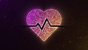 A glowing heart and heartbeat line create a vibrant illustration on a dark gradient background, symbolizing health and life. - Powered by Shutterstock - Get 15% off with code: PIKWIZARD15