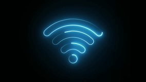 A glowing blue wifi symbol shines against a dark backdrop, perfect for tech or communication themes. - Powered by Shutterstock - Get 15% off with code: PIKWIZARD15