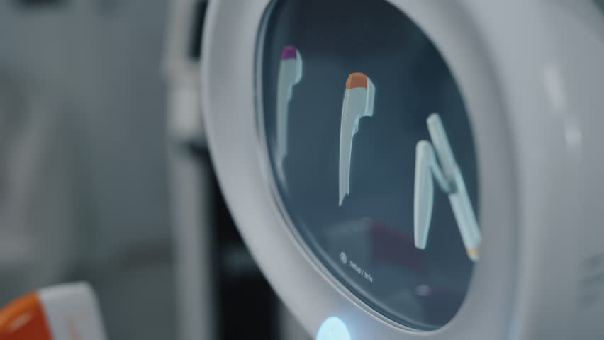 touchscreen interface on aesthetic laser machine