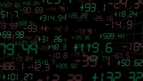 Dynamic 3D animation of glowing green and red stock ticker numbers representing real-time trading, market volatility, price fluctuations, and electronic trading in a digital finance environment.4K UHD - Powered by Shutterstock - Get 15% off with code: PIKWIZARD15