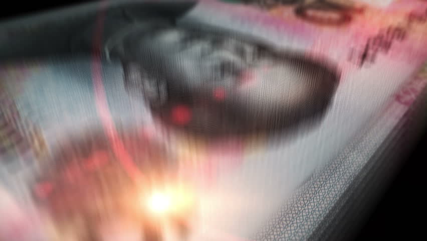 China money Chinese yuan renminbi counting. 10 CNY banknotes. Fast cash note count macro loop. Business, finance and economy. Loopable and seamless concept.