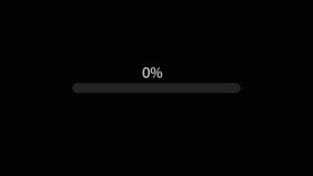 Loading bar. downloading progress video on black background. percentage count zero to hundred. count 0 to 100% Loading bar animation - Powered by Shutterstock - Get 15% off with code: PIKWIZARD15