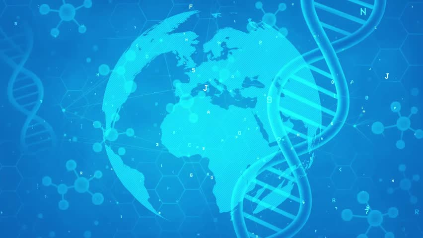 DNA Helix Intertwines with Digital Globe Blueprint - Powered by Shutterstock - Get 15% off with code: PIKWIZARD15