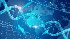 Global Genetic Connections DNA Helix Over World Map - Powered by Shutterstock - Get 15% off with code: PIKWIZARD15