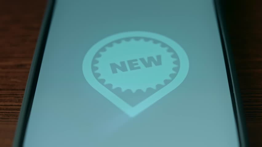 New sign, New blue sticker, presentation