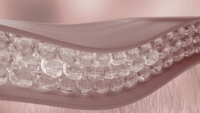 Skin Cell Medical Background Cosmetics Beauty Skin Care Concept Animation. 3d Skin Collagen through Wrinkle Layer Reduce Up Saggy Skin of Body Molecule Element. Serum and Vitamin 3d Motion Graphic 4k - Powered by Shutterstock - Get 15% off with code: PIKWIZARD15