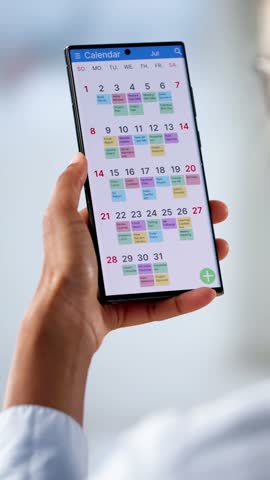Business Meeting Appointment Booked On Smartphone Calendar