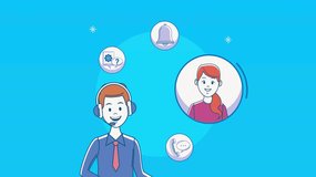 International Public Service Day – Customer Service Worker with Headset Character on Vibrant Background - Powered by Shutterstock - Get 15% off with code: PIKWIZARD15