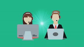 International Public Service Day – Customer Service Team with Man and Woman Characters on Vibrant Background, Support and Communication Concept - Powered by Shutterstock - Get 15% off with code: PIKWIZARD15