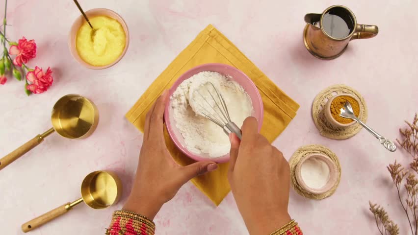 Person Preparing Diwali Sweets – 4K Video of Traditional Indian Mithai Making for Deepavali Festival Celebration