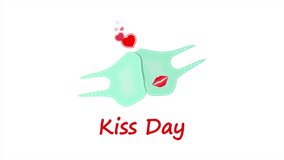 Kiss day medical mask hearts, art video illustration. - Powered by Shutterstock - Get 15% off with code: PIKWIZARD15