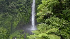 Drone view of Sekumpul Waterfall in Bali, Indonesia. Stunning jungle scene with cascading streams and lush green tropical vegetation. - Powered by Shutterstock - Get 15% off with code: PIKWIZARD15