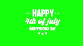 Happy 4th of July Independence Day Text Animation on Green Screen with Bold Typography, Stars, and Festive Layout, Ideal for National Holiday Celebration and Motion Projects - Powered by Shutterstock - Get 15% off with code: PIKWIZARD15