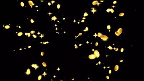 Explosion of shimmering golden coins and stars on a black background. Ideal for concepts of wealth, success, prosperity, and celebration - Powered by Shutterstock - Get 15% off with code: PIKWIZARD15