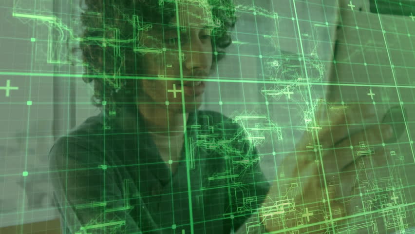 Male designer placing hand near holographic interface, reviewing 3D architecture blueprint. Futuristic, innovation, technology, digital, workspace, engineering, virtual - Powered by Shutterstock - Get 15% off with code: PIKWIZARD15