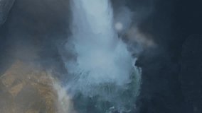 White lines fading on waterfall, nodes emerging, scaling, moving and pulsing for network overlay. Technology, connectivity, digital, interface, visualization, abstraction, innovation - Powered by Shutterstock - Get 15% off with code: PIKWIZARD15