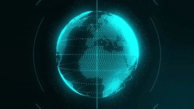 Terminal executing deploy microcode, code scrolling, globe rotating, charts updating for monitoring. Futuristic, digital, visualization, analytics, technology, interface, data - Powered by Shutterstock - Get 15% off with code: PIKWIZARD15