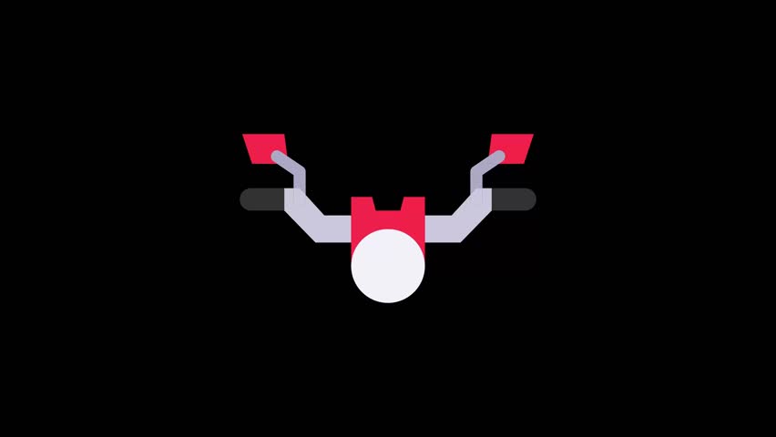A smooth looping animation of a handlebar turning and resetting, depicting steering control, perfect for riding footage or website handling sections.
