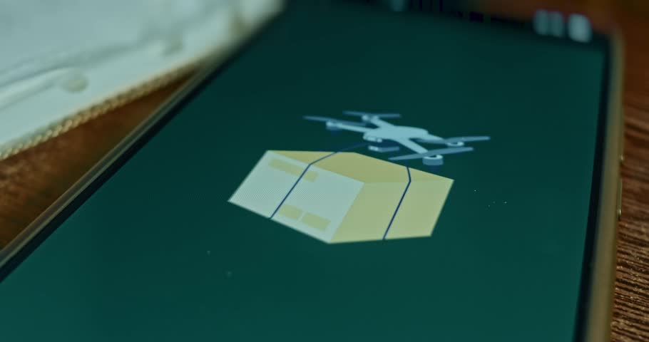 Drone package delivery illustration, presentation