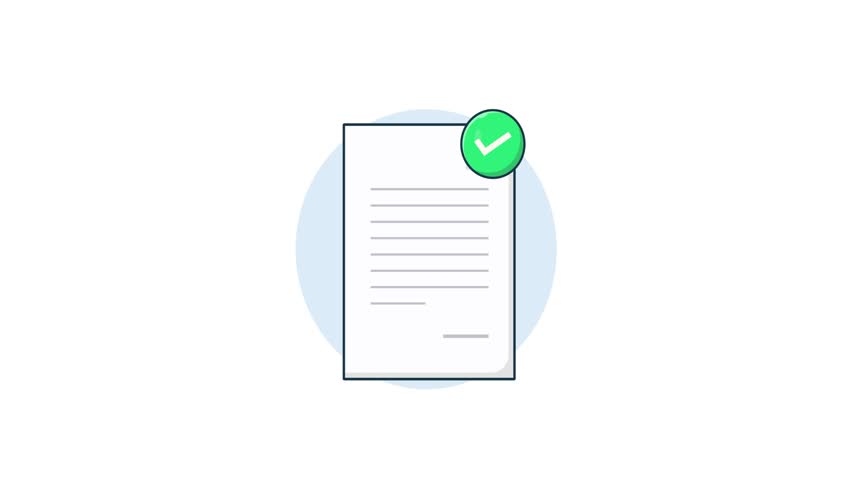 4k Verified Document Concept Animation Video 