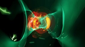 Abstract Glowing Energy Core Explosion with Teal Ribbons - Powered by Shutterstock - Get 15% off with code: PIKWIZARD15
