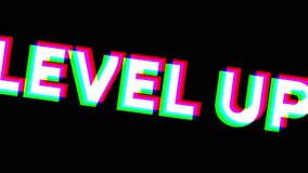 4K motion animation featuring the bold red text LEVEL UP on a black background. Dynamic and modern design, ideal for gaming intros, motivational clips, or digital content. - Powered by Shutterstock - Get 15% off with code: PIKWIZARD15