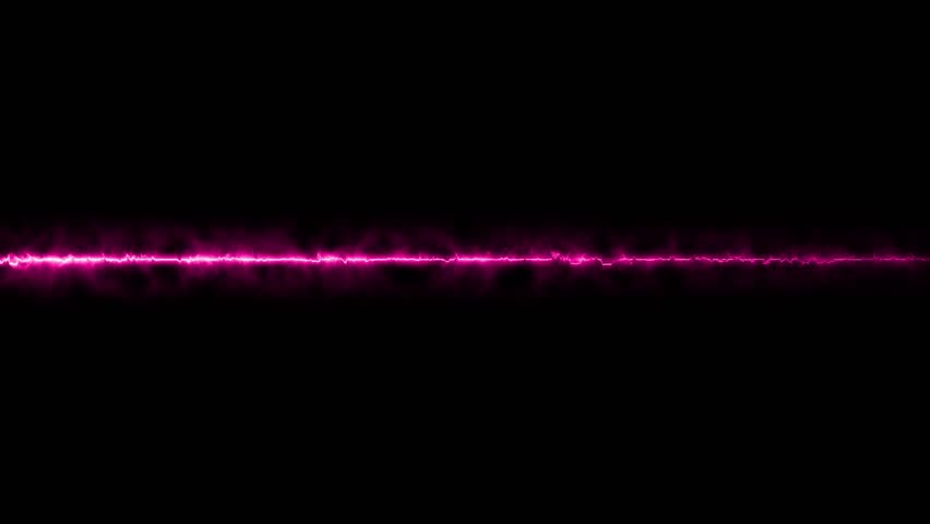 Neon energy glowing line on black background. Futuristic flow and laser jet for overlay effect. Blue fractal lightning background, electrical abstract