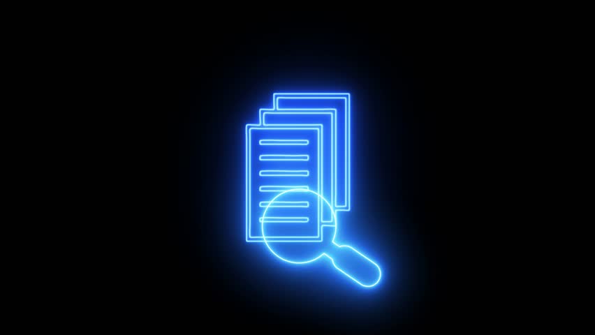 Notepad blue glowing neon ui ux icon. Glowing sign. 4K