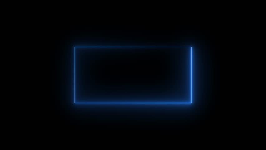 realistic isolated neon sign of colorful square frame for template and layout on the wall background.. Rounded square glowing neon banner.
