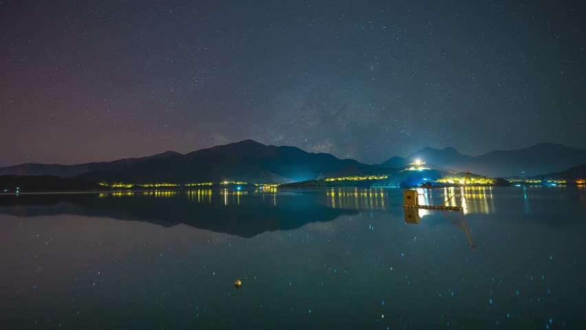 In spring, the Milky Way rises before dawn over Taiwan