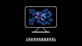 World map analysis on screen, data tracking concept, Global search on digital map, computer monitor vector - Powered by Shutterstock - Get 15% off with code: PIKWIZARD15