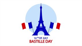 Bastille Day with and Eiffel Tower French Flag 14 july, art video illustration. - Powered by Shutterstock - Get 15% off with code: PIKWIZARD15