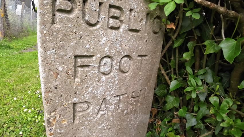 Carved Public Footpath Stone Marker