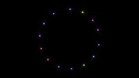 Vibrant Rainbow Energy Ring Animation,Full Circle of Colorful Shimmering Particles Abstract Glowing Circle of Sparkling Particles,Energetic Light Ring with Prismatic Sparkles and Stars on Black Back - Powered by Shutterstock - Get 15% off with code: PIKWIZARD15