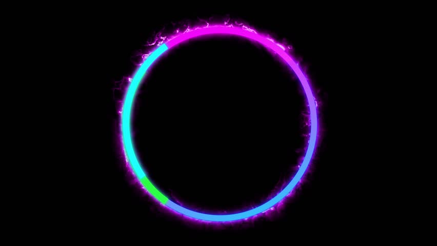 Abstract Glowing Colorful Circle Ring Animation with Energy Effect on Black Background,Vibrating Neon Circle Ring with Colorful Glow,Glowing Cyberpunk Circle with Tri Color Neon,Futuristic Light - Powered by Shutterstock - Get 15% off with code: PIKWIZARD15