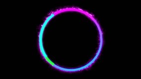 Abstract Glowing Colorful Circle Ring Animation with Energy Effect on Black Background,Vibrating Neon Circle Ring with Colorful Glow,Glowing Cyberpunk Circle with Tri Color Neon,Futuristic Light - Powered by Shutterstock - Get 15% off with code: PIKWIZARD15