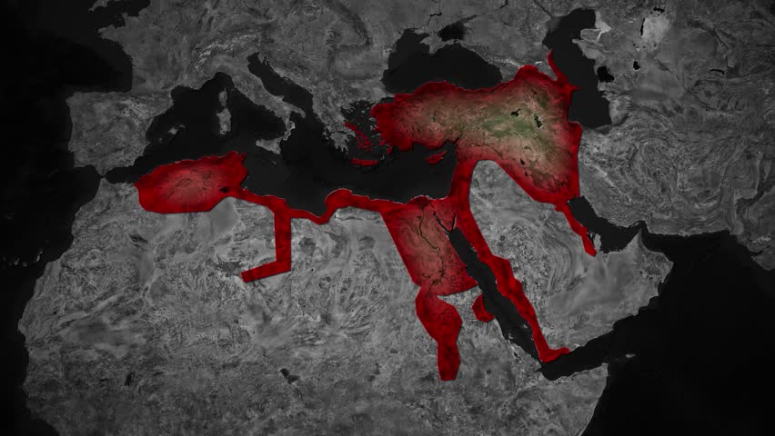 Ottoman Empire map with a black map background (1530)
