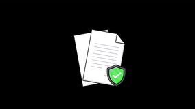 Animated Paper documents with Shield. Secure Document Concept Video - Transparent - Powered by Shutterstock - Get 15% off with code: PIKWIZARD15