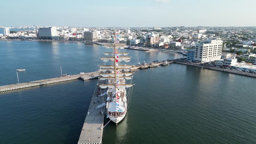 Training ship, Libertad sailboat of the Argentine Navy in the Port of Veracruz, Veracruz, Mexico.