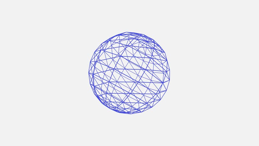 Blue Wireframe Sphere Rotation: A Visual Ode to Web3, Decentralization, and Blockchain - Unveiling the Geometric Essence of a Decentralized Digital Realm in 3D Motion