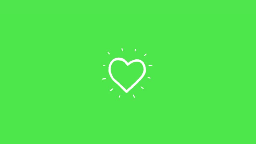 Illustration of our hearts green background 