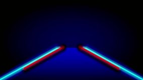 Two glowing blue neon laser ramps shoot out from the base, suggesting a high-tech gateway or sci-fi entrance platform design - Powered by Shutterstock - Get 15% off with code: PIKWIZARD15