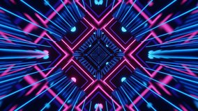 An illustration of an abstract, looping video background with neon pink and blue geometric patterns - Powered by Shutterstock - Get 15% off with code: PIKWIZARD15