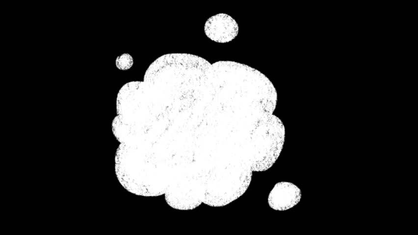 Animated Speech Bubble, Hand Drawn Comic Text Balloon on Black Background GIF. Thought bubble icon motion animation