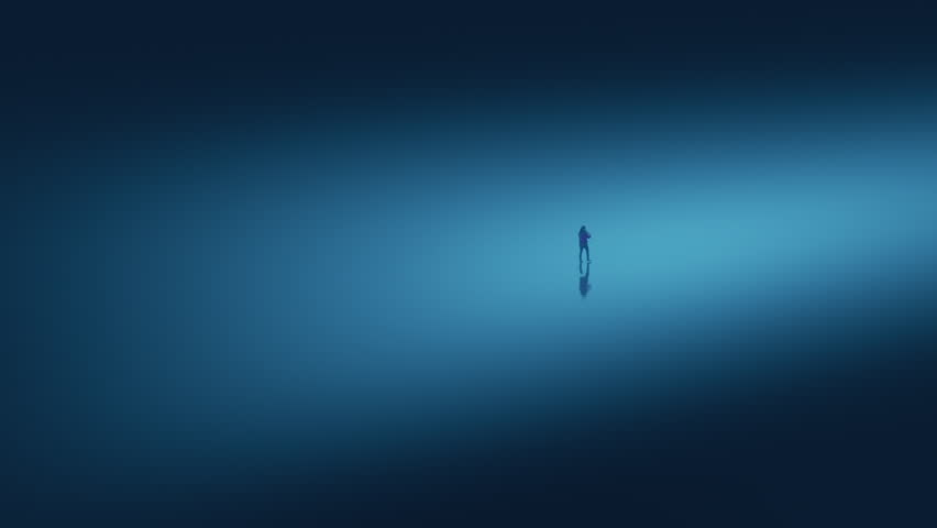 Man Walks In Abstract Dream Landscape