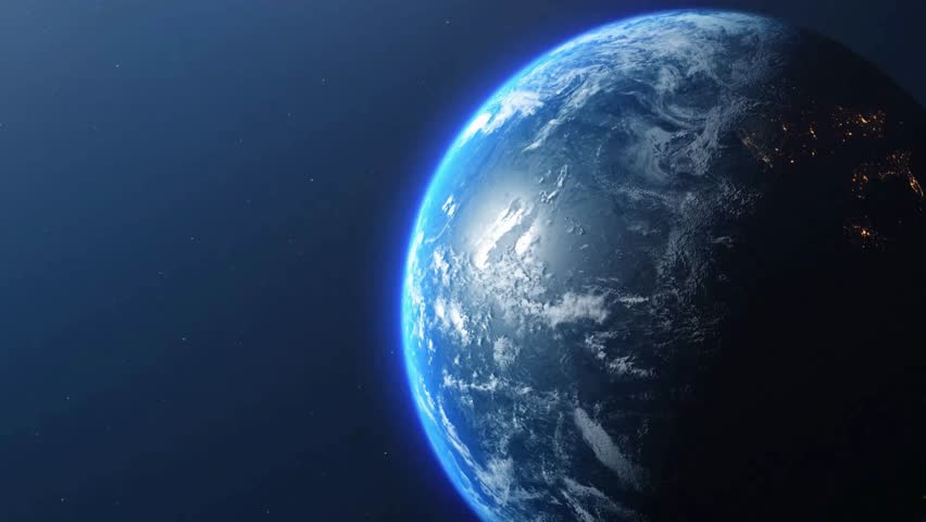 A majestic view of planet Earth from space with bright sunlight