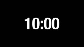 10 Minutes Countdown Animation: Clean Digital Timer on Black Background - Powered by Shutterstock - Get 15% off with code: PIKWIZARD15