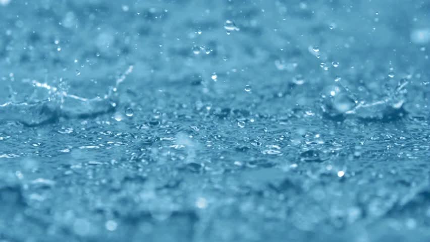 Video of raindrops falling in slow motion