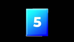 Dynamic number animation. White digits 1-5 slide right on a gradient blue square with a moving white outline. Seamlessly loopable. Ideal for modern countdowns, tech interfaces, and digital displays - Powered by Shutterstock - Get 15% off with code: PIKWIZARD15